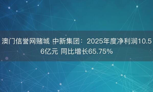 澳门信誉网赌城 中新集团：2025年度净利润10.56亿元 同比增长65.75%